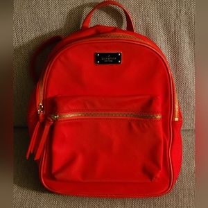 Kate Spade red nylon backpack